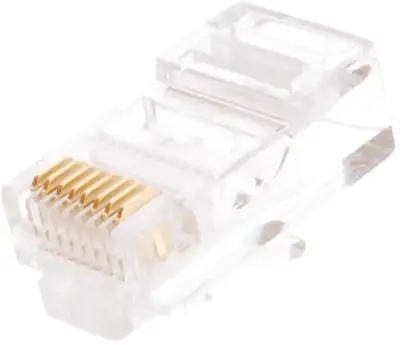 Коннектор NIKOMAX RJ45/8P8C под витую пару, Кат.6 (Класс E), 250МГц, покрытие 50мкд, универсальные ножи, неэкранированный, прозрачно-красный, круглый ввод, уп-ка 100шт.