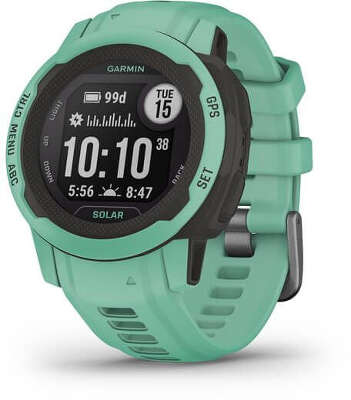 Смарт-часы Garmin Instinct 2S Solar Tactical 20мм 1.3" AMOLED корп.черный/мятный рем.мятный (010-02564-02)