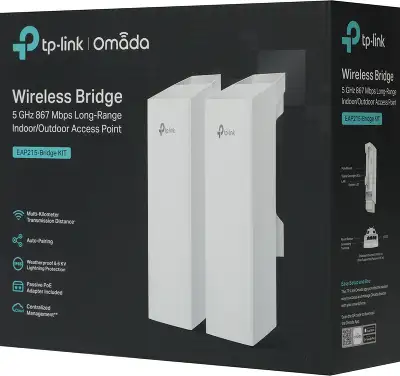 Точка доступа TP-Link EAP215-Bridge KIT AC900 10/100/1000BASE-TX/Wi-Fi белый (упак.:2шт)