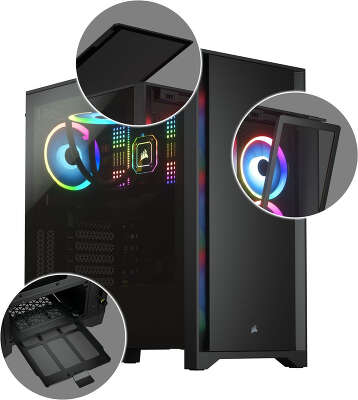 Корпус Corsair 4000D, черный, ATX, Без БП (CC-9011198-WW)