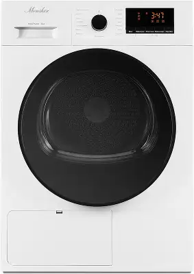 Сушильная машина MONSHER/ Сушильная машина MONSHER, отдельностоящая, фронтальная, 15 программ, загрузка 9 кг, 1400 об/мин, кнопочное управление, отложенный старт, блокировка от детей, энергоэффективность А++, цвет белый