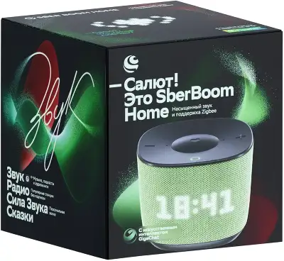 Умная колонка Sber Boom Home SBDV-00171V Салют св.зеленый 8W Mono BT/Wi-Fi