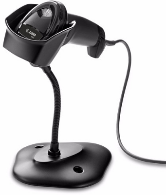 Сканер штрихкодов Zebra DS2208-SR BLACK USB KIT Комплект с подставкой: DS2208-SR00007ZZWW SCANNER, CBA-U21-S07ZBR SHIELDED USB CABLE, 20-71043-04R STAND