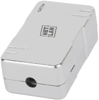 Кабельный соединитель NETLAN IDC-IDC, Кат.5e (Класс D), 100МГц, 110/KRONE, T568A/B, экранированный, металлик, уп-ка 10шт.