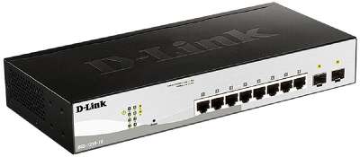 D-Link DGS-1210-10/F1A Настраиваемый L2 коммутатор с 8 портами 10/100/1000Base-T и 2 портами 1000Base-X SFP