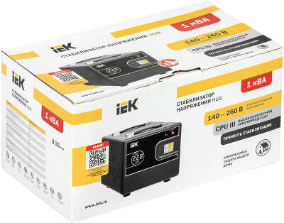 Стабилизатор напряжения IEK Hub 1кВА однофазный черный (IVS21-1-001-13)