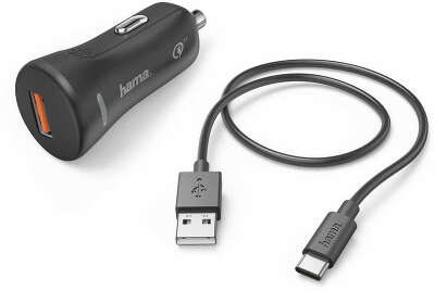 Автомобильное зар./устр. Hama H-183231 19.5W 3A (QC) USB универсальное черный (00183231)