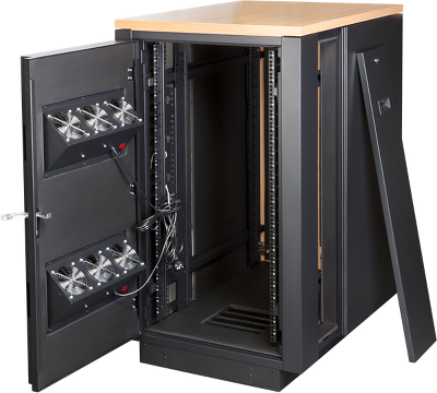 Шкаф Шкаф LANMASTER SOUNDPROOF звукоизолированный 24U 750x1130 мм, отделка под дерево, цвет лиственница