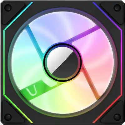 Вентилятор для корпуса Bloody CF-12 LCD ARGB 120х120x25 черный 4-pin 32дБ (упак.:1шт) (CF-12-ARGB120-BK) Ret