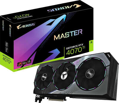 Видеокарта GIGABYTE NVIDIA nVidia GeForce RTX 4070Ti AORUS MASTER 12Gb DDR6X PCI-E HDMI, 3DP