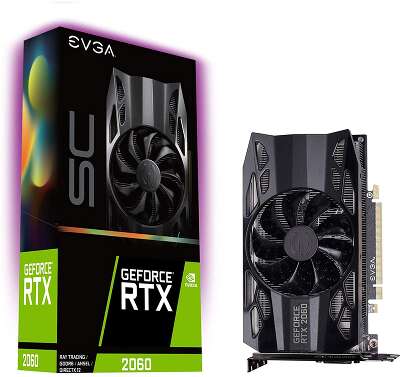 Видеокарта EVGA NVIDIA nVidia GeForce RTX 2060 SC 6Gb DDR6 PCI-E DVI, HDMI, DP