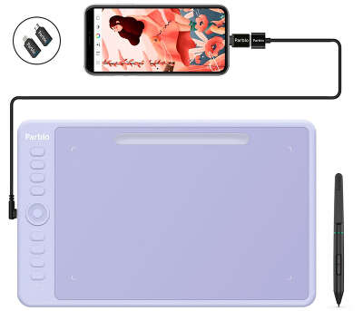 Графический планшет Parblo Intangbo M USB Type-C пурпурный