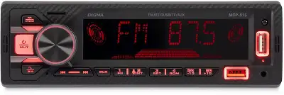 Автомагнитола Digma MCP-515 1DIN 4x45Вт v5.0 USB 2.0 AUX 4 ПДУ