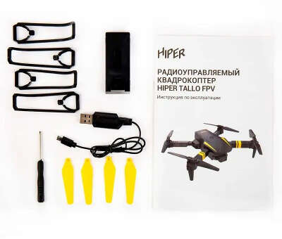 Квадрокоптер Hiper Tallo FPV HQC-0029 VGA WiFi ПДУ черный/оранжевый