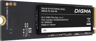Накопитель SSD Digma PCIe 3.0 x4 256GB DGSM3256GP53T Mega P5 M.2 2280