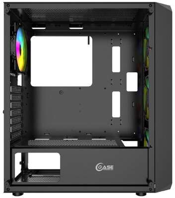 Powercase Mistral Edge, Tempered Glass, 4x 120mm 5-color fan, чёрный, ATX  (CMIEB-L4)