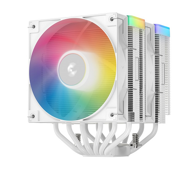 Кулер для процессора DEEPCOOL AG620 WH ARGB V2 LGA20XX/1700/1200/115X/AM5/AM4 (9шт/кор, TDP 260W, PWM, ARGB DUAL Fan 120mm, 6 тепл. трубок, белый) RET (R-AG620-WHAMMN-GJD)