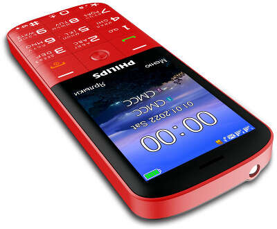 Мобильный телефон Philips E227 Xenium 32Mb красный моноблок 2Sim 2.8" 240x320 0.3Mpix GSM900/1800 FM microSD