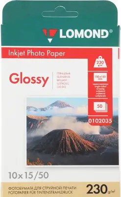 Фотобумага Lomond 0102035 10x15/230г/м2/50л./белый глянцевое для струйной печати