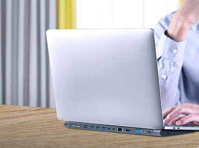 Адаптер интерфейсов Cablexpert A-CM-COMBO9-01, Type-C 9-в-1 (Type-C, USB3.1, HDMI, VGA,RJ-45,AUX,кардридер)