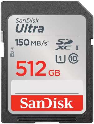 Карта памяти SanDisk Ultra UHS I 512GB SD Card 150MB/s for DSLR and Mirrorless Cameras