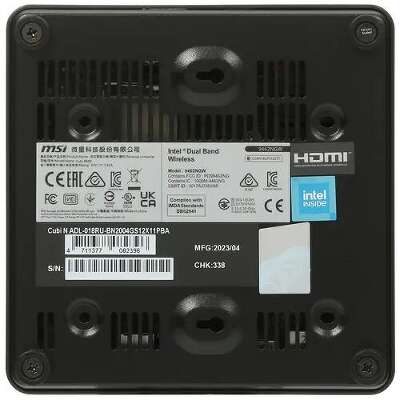 Компьютер Неттоп MSI Cubi N ADL-019RU N100 800 МГц/4/128 SSD/WF/BT/W11Pro,черный