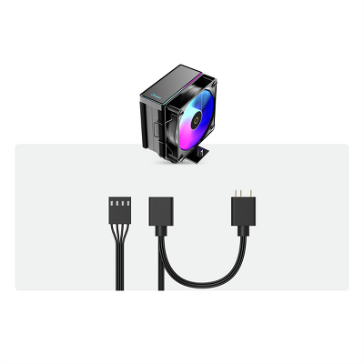 Кулер для процессора Ocypus Gamma A40 BK ARGB, 100mm ARGB FAN, Top ARGB Panel, 4 HEAT PIPES, 4-PIN PWM, 600-2400 RPM, 29DBA, HYDRO BEARING, LGA115X/1200/1700/18XX, AM4/AM5