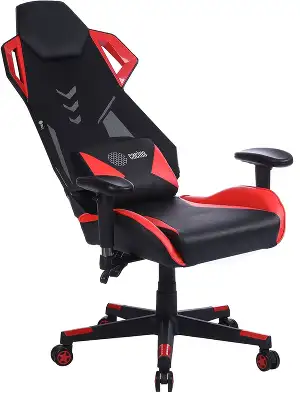 Кресло игровое Cactus CS-CHR-090BLR черный/красный экокожа/сетка крестов. нейлон