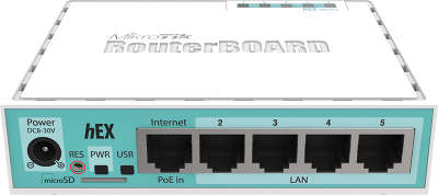 Маршрутизатор Mikrotik hEX 5x10/100/1000 Mbps RB750GR3