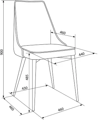 Стул для дома Бюрократ CH-K4_2 комплект 2шт т.бежевый Holland 61 металл черный на ножках (CH-K4_1/HL61_2)
