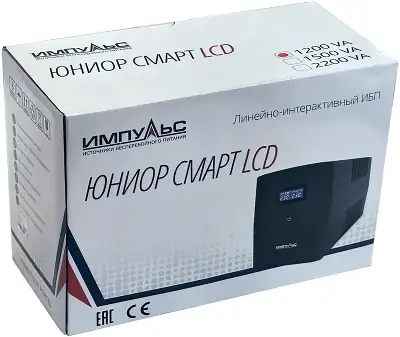 Источник бесперебойного питания Импульс Юниор Смарт 1200 720Вт 1200ВА черный