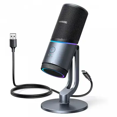 Микрофон UGREEN CM769 (35629) Desktop USB Microphone with RGB Lights. Цвет: серый