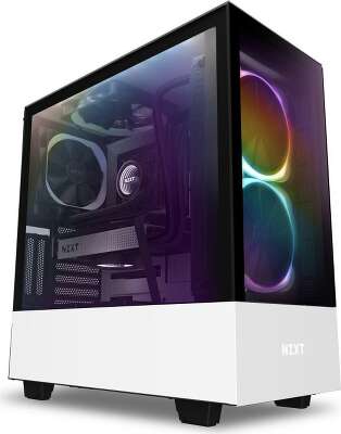 Корпус NZXT H510 Elite White/black, белый, ATX, Без БП (CA-H510E-W1)