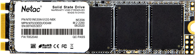 SSD накопитель Netac SSD N535N 512GB M.2 2280 SATAIII 3D NAND, R/W up to 540/490MB/s, TBW 280TB, 3y wty