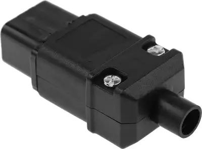 Вилка Hyperline CON-IEC320C19 (упак.:1шт) 1м черный