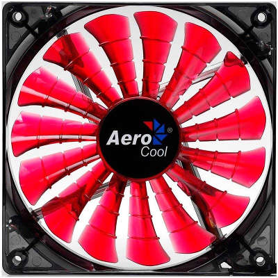 Вентилятор Aerocool Shark 12см "Devil Red Edition" (красная подсветка), 3+4 pin, 32.5 CFM, 800 RPM, 12.6 dBA