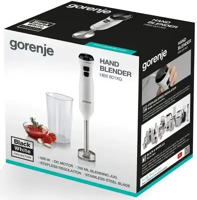 Блендер погружной Gorenje HBX601XG 600Вт белый