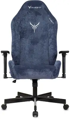 Кресло игровое Knight N1 Fabric синий Light-27 с подголов. крестов. металл