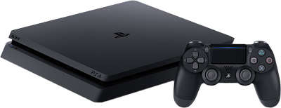Игровая приставка Sony PS4 Slim 500 Гб + GT Sport, Uncharted 4, Horizon Zero Down, чёрная