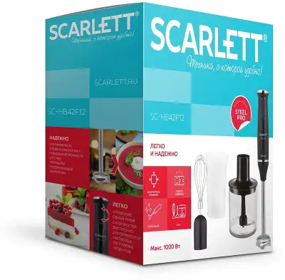 Блендер погружной Scarlett SC-HB42F12 1000Вт черный
