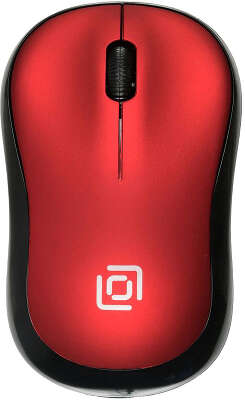 Мышь беспроводная USB Oklick 655MW 1000 dpi, чёрная/красная