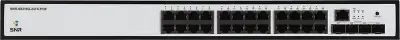 Коммутатор SNR SNR-S5210G-24TX-POE (L2+) 24x1Гбит/с 4SFP+ 24PoE 370W управляемый
