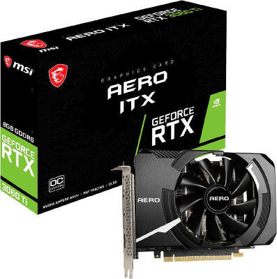 Видеокарта MSI NVIDIA nVidia GeForce RTX 3060Ti AERO ITX OC 8Gb DDR6 PCI-E HDMI, 3DP LHR