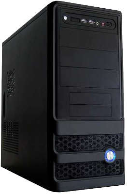 Корпус midiATX 2.03 Foxline ATX , 400W, 2xUSB, Black, 8cm. fan on the rear,  12 cm fan PSU, power cord