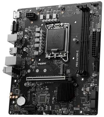 Материнская плата MSI PRO H610M-E H610, LGA1700, 2*DDR5, 1*PCIEx16, 1*PCIEx1, 1*M.2, 4*USB3.2Gen1, 4*USB2.0, 4*SATA3.0, 1G, VGA, HDMI, M-ATX, RTL