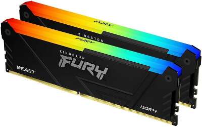 Модуль памяти 32GB Kingston FURY Beast RGB KF432C16BB2AK2/32 DDR4 3200 DIMM Gaming Memory Non-ECC, CL16, 1.35V, Kit (2*16GB), RTL