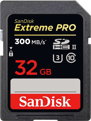 Карта памяти 32 Гб SDHC SanDisk Extreme Pro Class 10 UHS-II [SDSDXPK-032G-GN4IN]