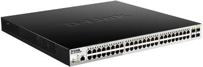 Коммутатор/ DGS-1210-52MP/ME/B Managed L2 Metro Ethernet Switch 48x1000Base-T PoE, 4x1000Base-X SFP, PoE Budget 370W, Surge 6KV, CLI, RJ45 Console, Dying Gasp