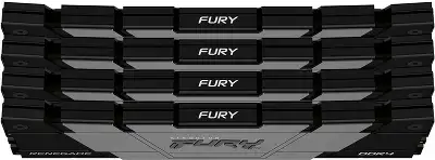 Память DDR4 4x16GB 3200MHz Kingston KF432C16RB12K4/64 Fury Renegade Black RTL Gaming PC4-25600 CL16 DIMM 288-pin 1.35В dual rank с радиатором Ret