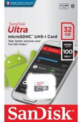Micro SecureDigital 32Gb SanDisk Ultra® microSDHC 100MB/s Class 10 UHS-I SDSQUNR-032G-GN3MN